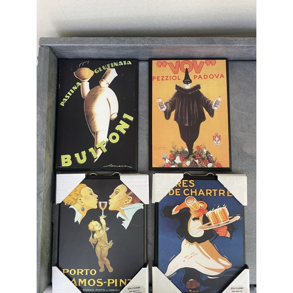 Vintage Italian Art Print Framed Decor Set - Leonetto Cappiello Re-Prints